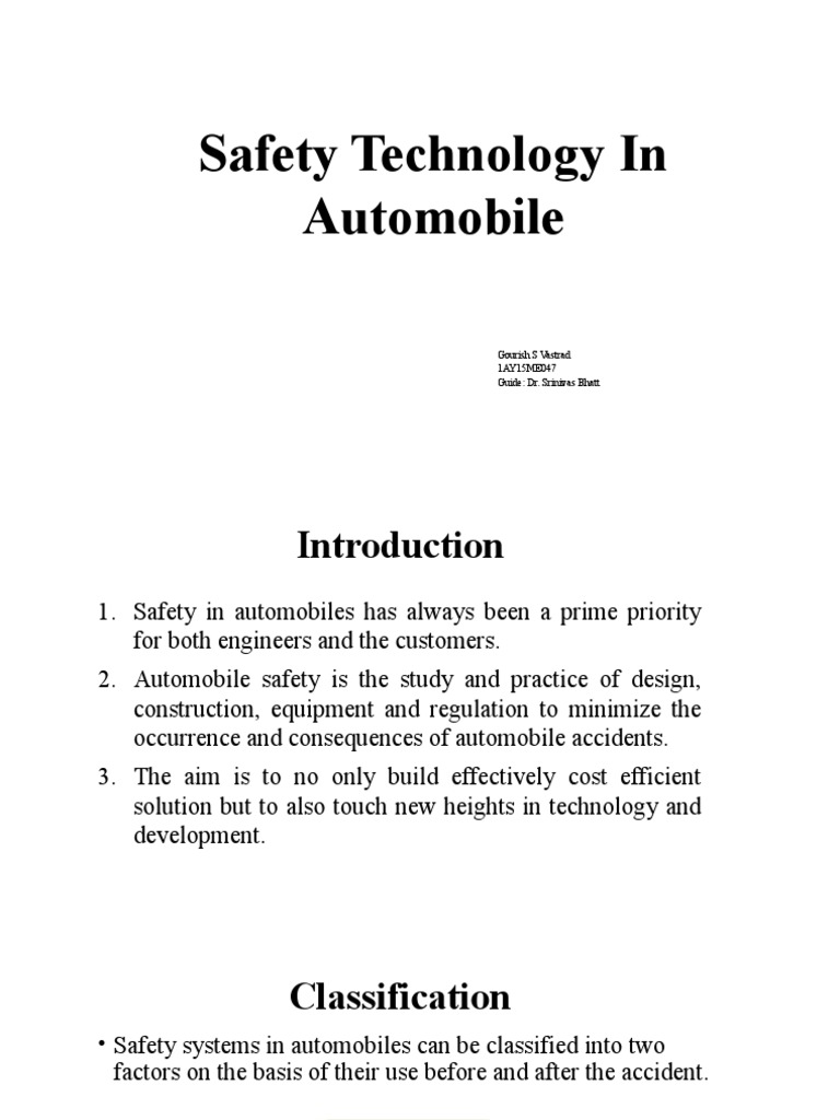Auto Safety Tech for Engineers | PDF | Airbag | Seat Belt