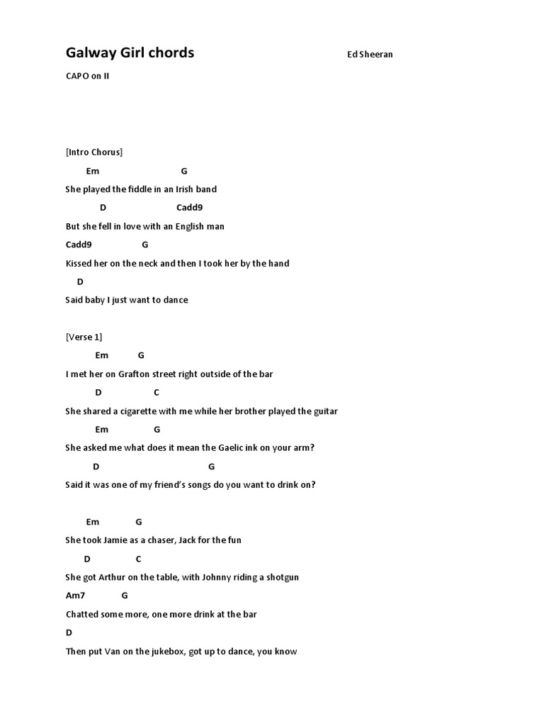 Guitar Chords Ed Sheeran