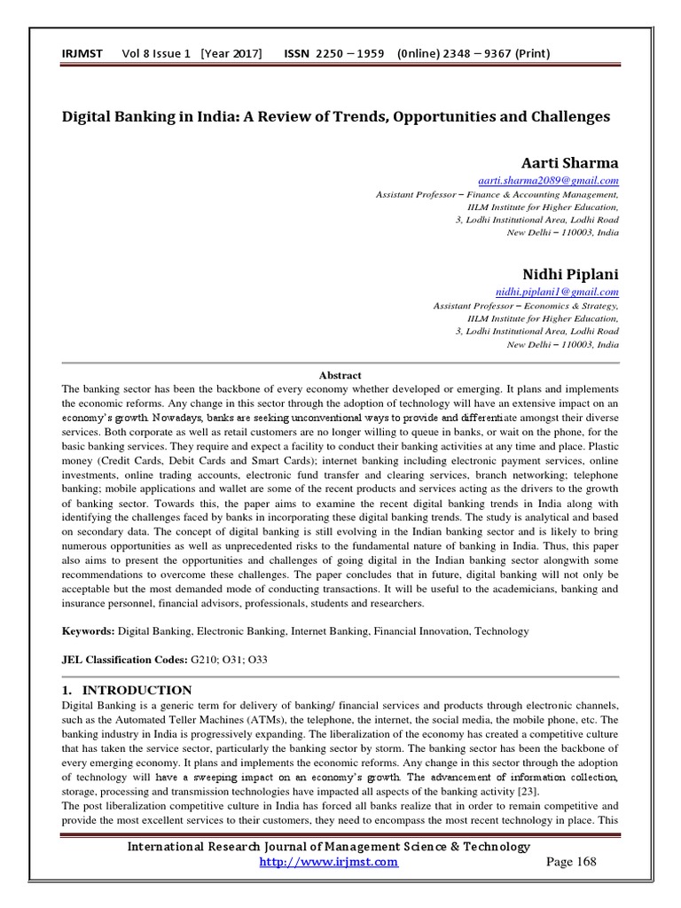 Digital Banking Trends in India | PDF | Online Banking | Banks & Banking