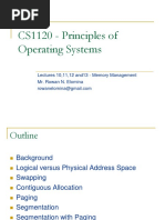 CS1120 - Principles of Operating Systems: Lectures 10,11,12 And13 - Memory Management Mr. Rowan N. Elomina