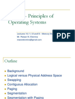 CS1120 - Principles of Operating Systems: Lectures 10,11,12 And13 - Memory Management Mr. Rowan N. Elomina