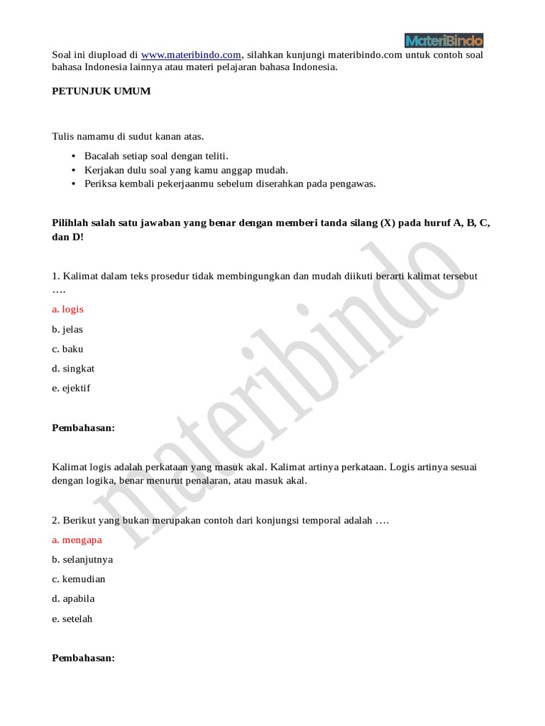 Contoh Soal Uts Bahasa Indonesia Kelas 11 Semester 1
