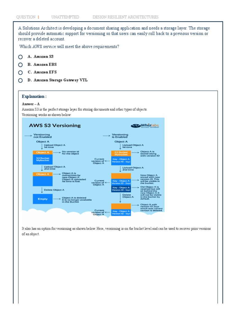 Practice Test 1 | Download Free PDF | Amazon Web Services | File System