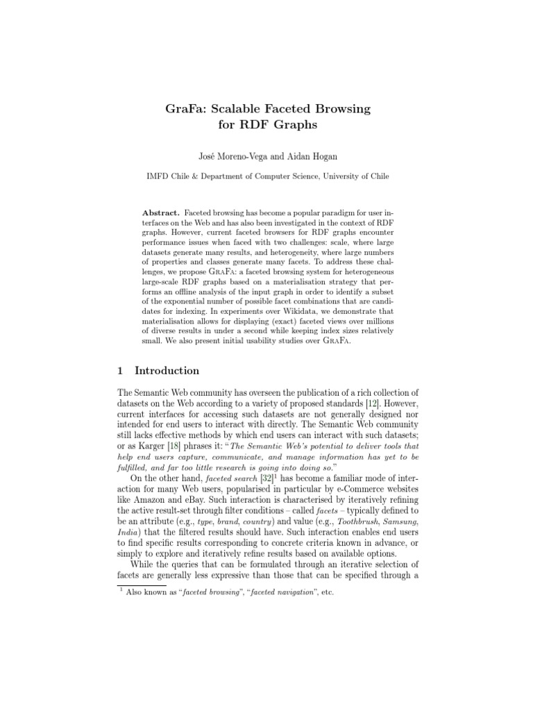 GraFa: Scalable Faceted Browsing for RDF | PDF | Search Engine Indexing ...