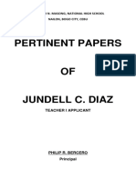 Pertinent Papers: Jovencio N. Masong, National High School Nailon, Bogo City, Cebu