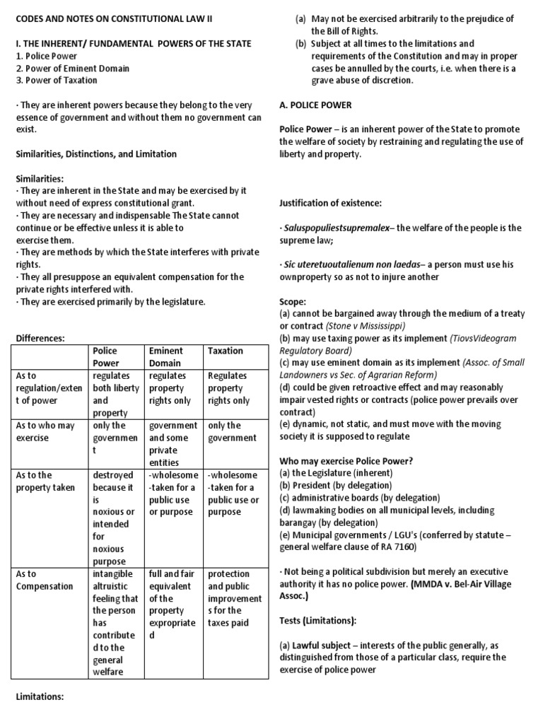 Inherent Powers of the State Explained | PDF | Search And Seizure ...
