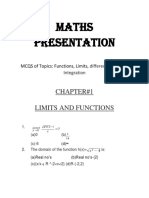 Maths Presentation: Chapter#1 Limits and Functions