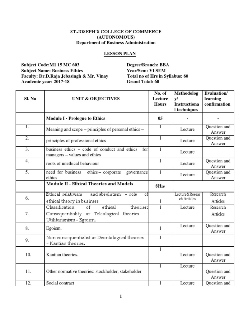 Be Lesson Plan | PDF | Business