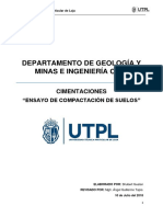 Departamento de Geología Y Minas E Ingeniería Civil: Cimentaciones