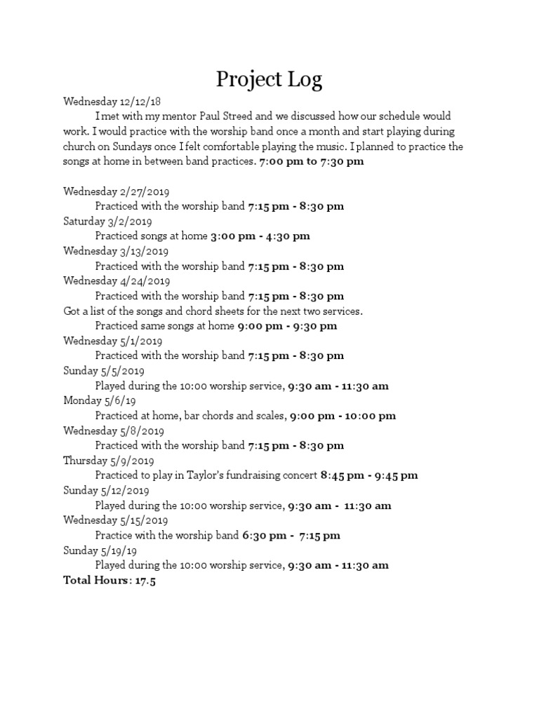 Project Log | PDF