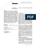 The Molluscicidal Activity of Some Plant Extracts Against Biomphalaria Alexandrina Snails