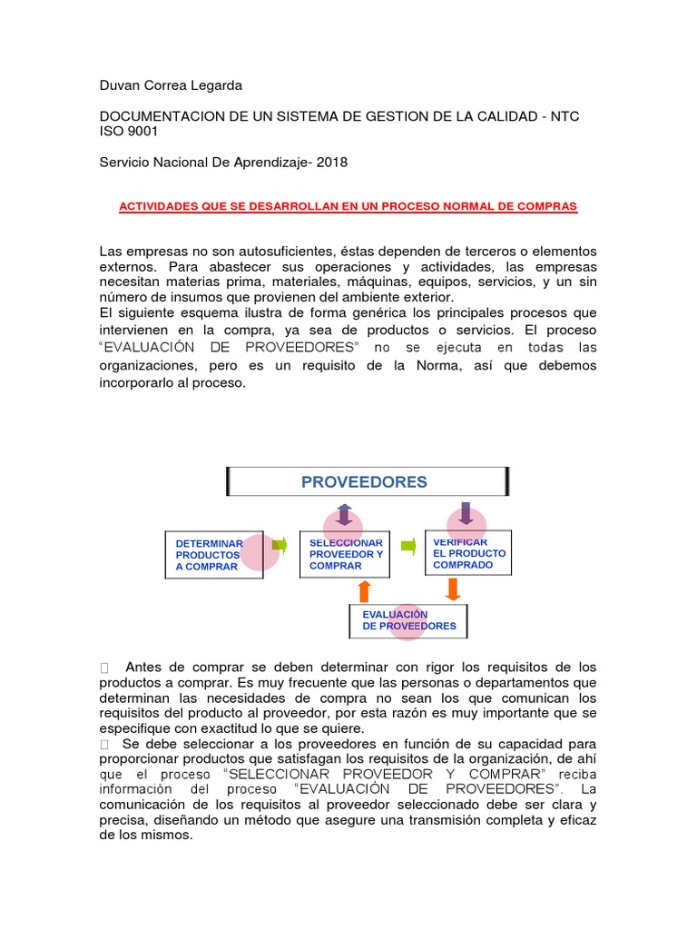 Gestión de Compras ISO 9001 | PDF | Calidad (comercial) | Business