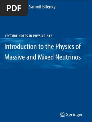 Bilenky S Introduction To The Physics Of Massive And Mixed Neutrinos Neutrino Standard Model