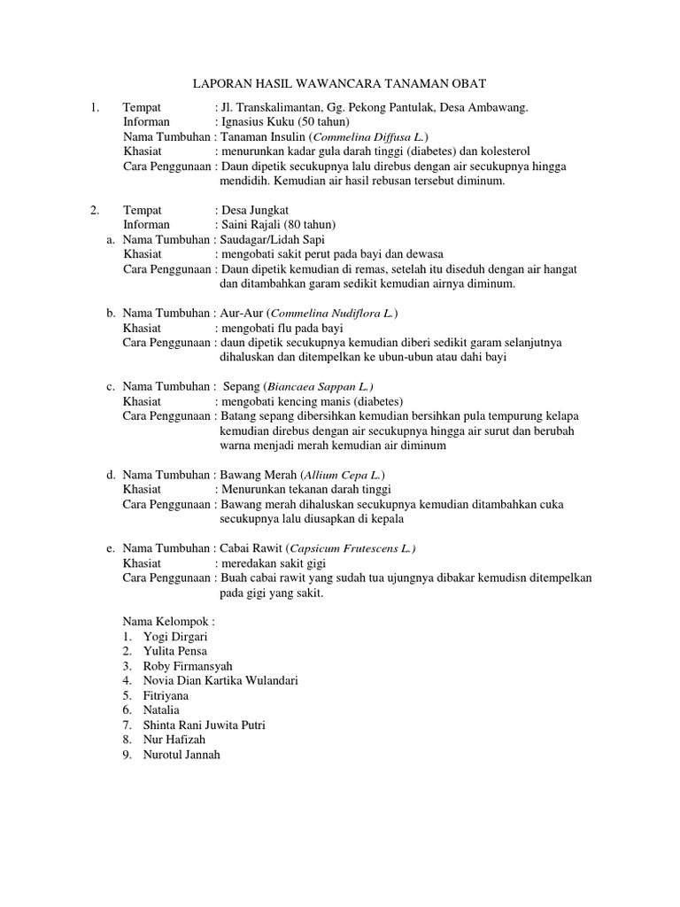 Contoh Wawancara Tentang Tumbuhan Ilmusosial Id