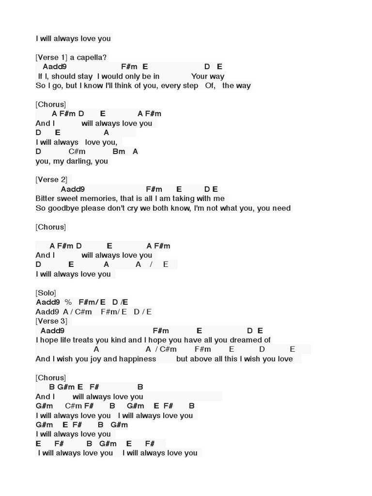 I Will Always Love You Lyrics | PDF | Art