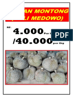 Durian Montong (Asli Medowo) : Per 100 GR