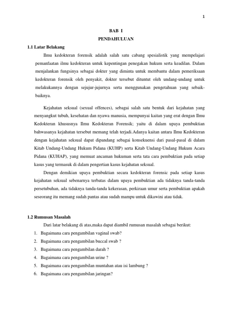 Makalah Pengambilan Sampel Forensik Docx