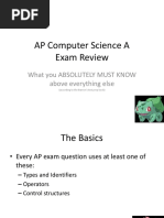 AP Computer Science A Exam Review