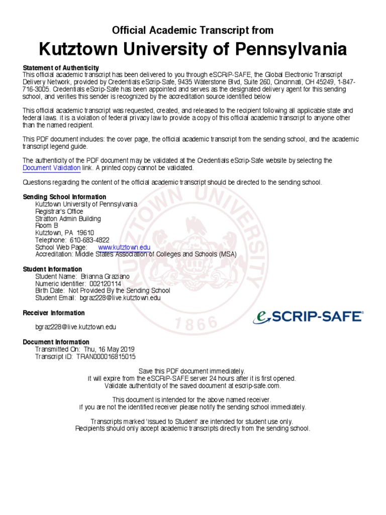 Official College Transcripts | PDF | Bachelor's Degree | Course Credit