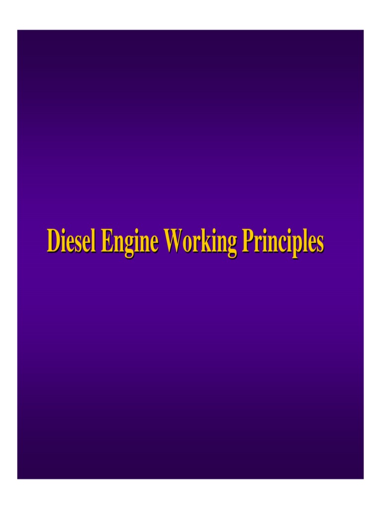 Diesel Engine Working Principle PDF Internal Combustion Engine