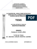 Tesis Sobre El Juego en Preescolar Como Estrategia PDF