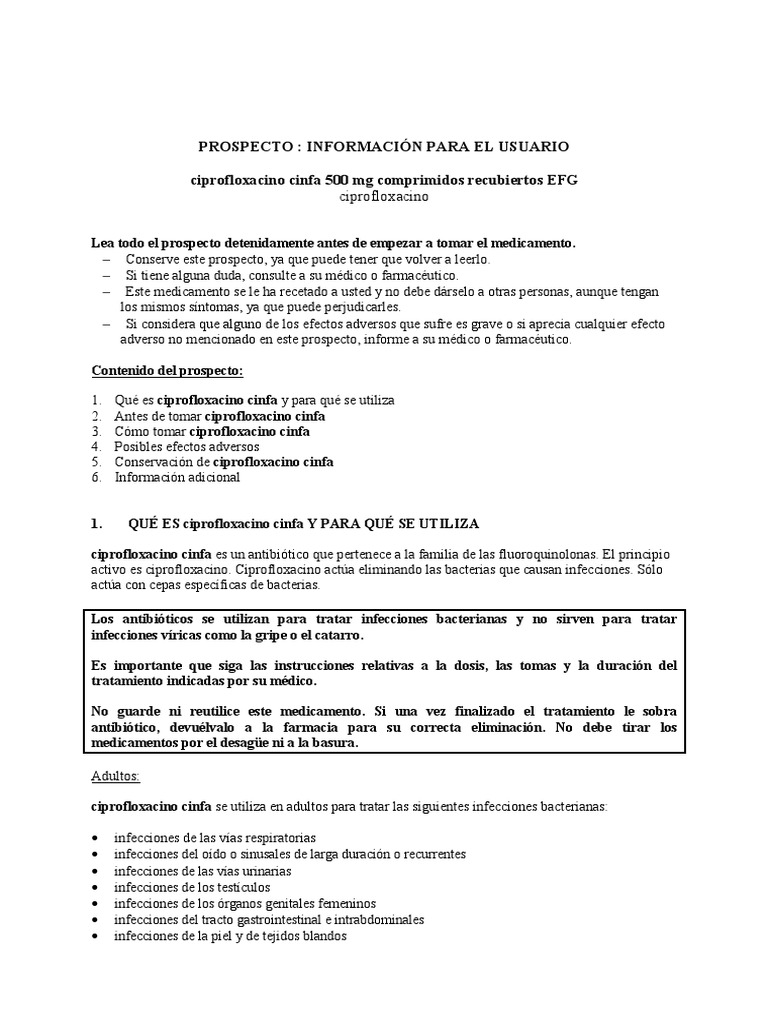 Ciprofloxacin 500 Mg English