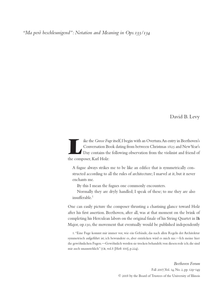 Notation And Meaning Op 1334 Beethoven Daniel Levypdf