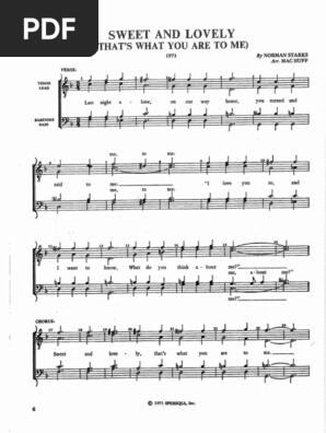 Sweet And Lovely That S What You Are To Me Vocal Music Singing