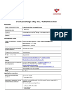 Erasmus Exchanges / Key Data / Partner Institution