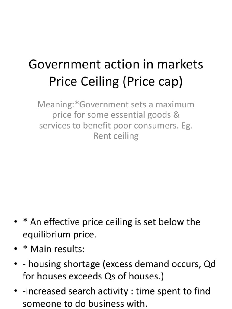 Price Ceiling 28price Cap 29 2 Economic Equilibrium