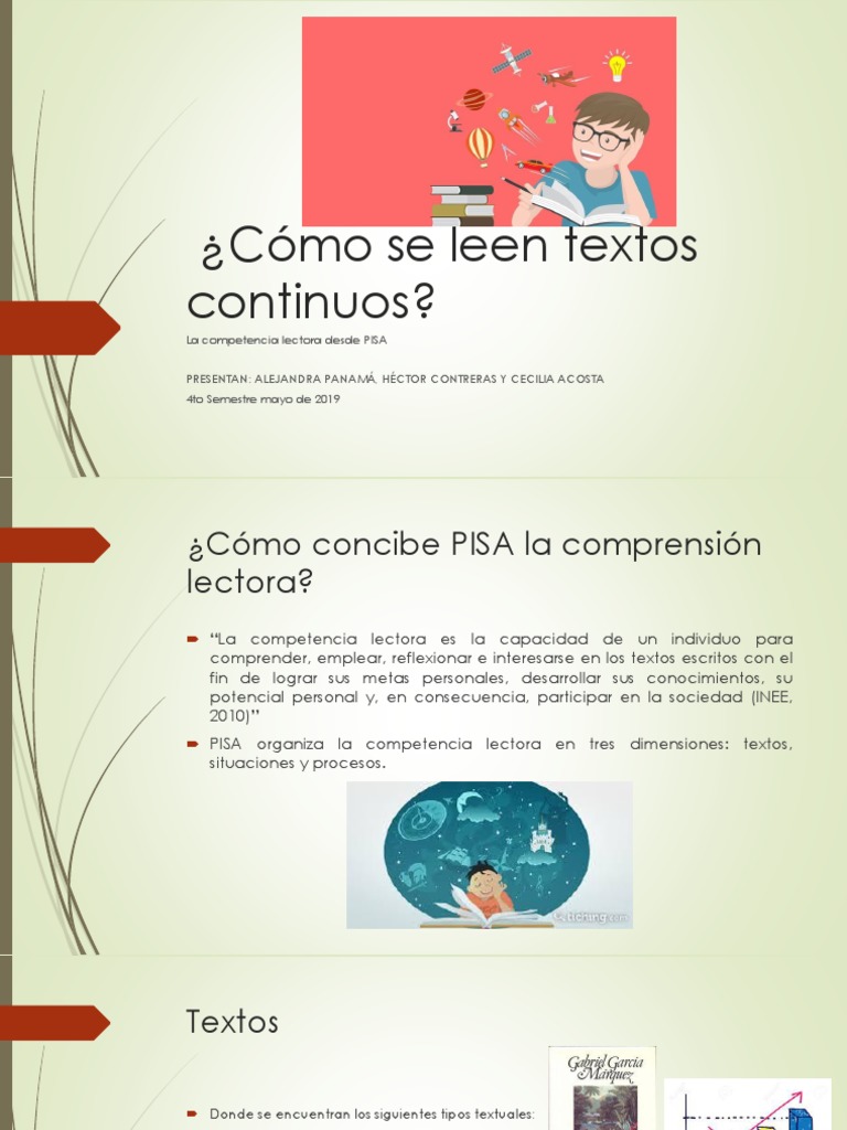 ¿Cómo se leen textos continuos? Maestros Información