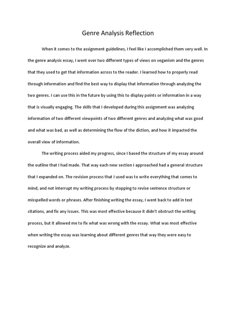 Genre Analysis Reflection  PDF