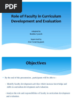 Role of Faculty in Curriculum