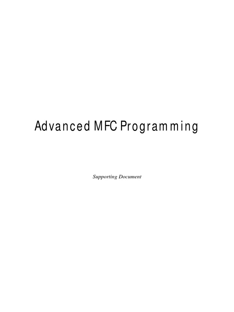 Advanced MFC Programming PDF | PDF