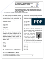 3 - Avaliação de Matemática