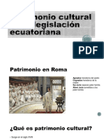 Patrimonio Cultural en La Legislación Ecuatoriana