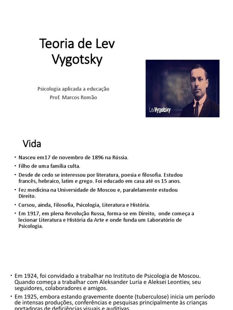 Teoria de Lev Vygotsky | PDF | Aprendizado | Pensamento