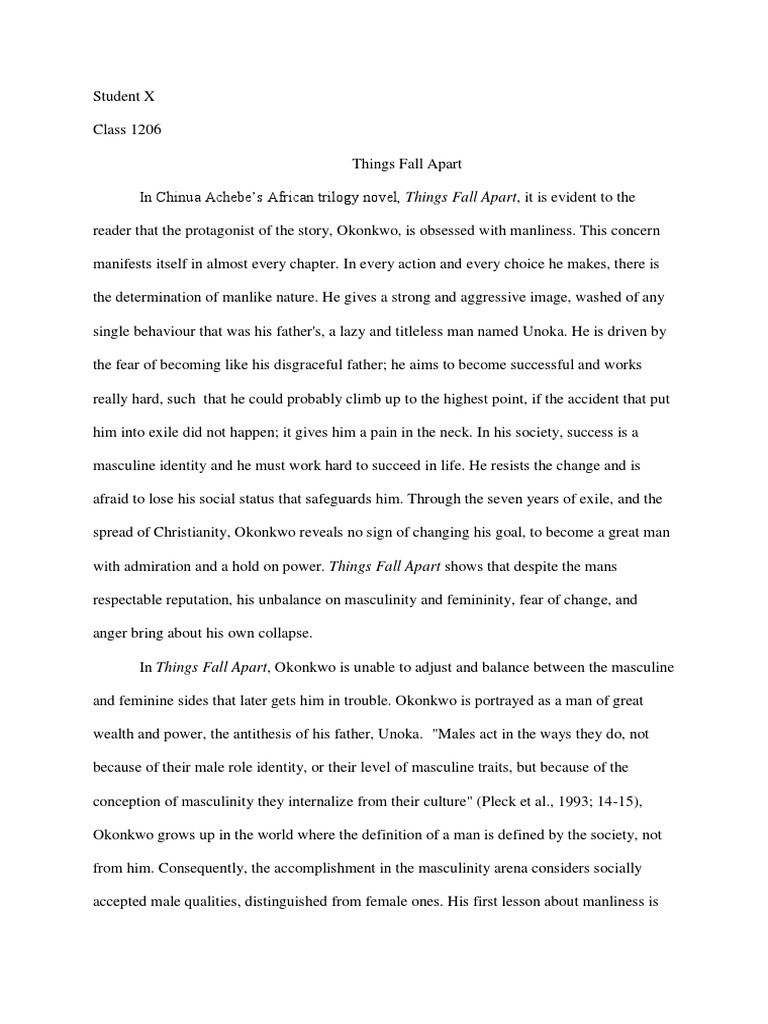 Things Fall Apart PDF Masculinity
