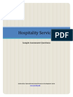 Hospitality Services Sample Assessment Questions
