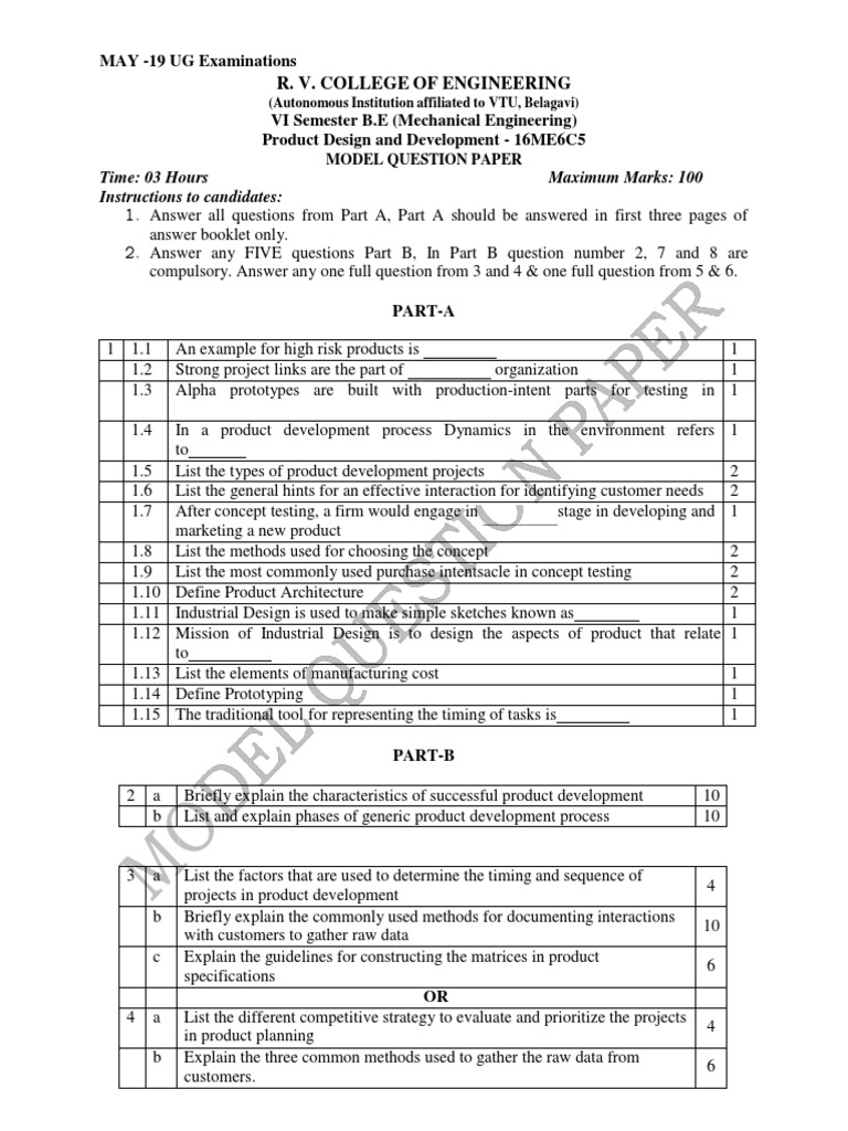 Product Design and Development 16ME6C5 PDF New Product Development