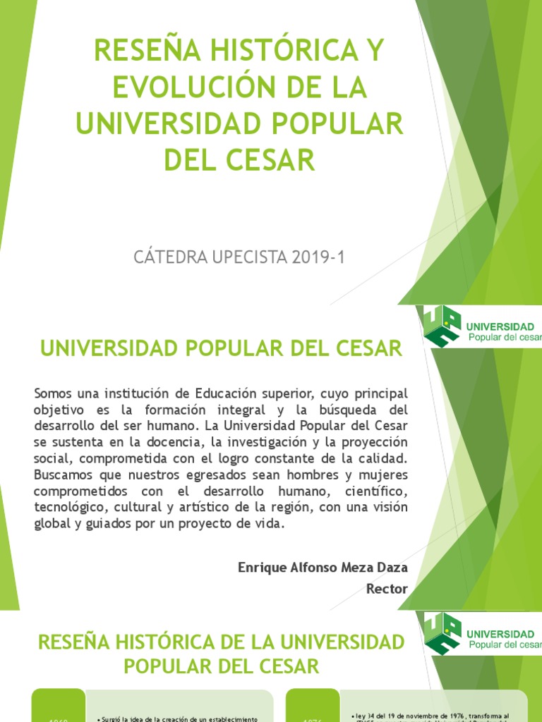 Historia de la Universidad Popular del Cesar | PDF | Educación avanzada ...