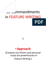 12 Commandments in Feature Writing