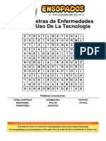 Sopa de Letras de Enfermedades Del Mal Uso de La Tecnologia