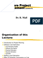 Software Project Management Lecture 9 - Cost Estimation Models