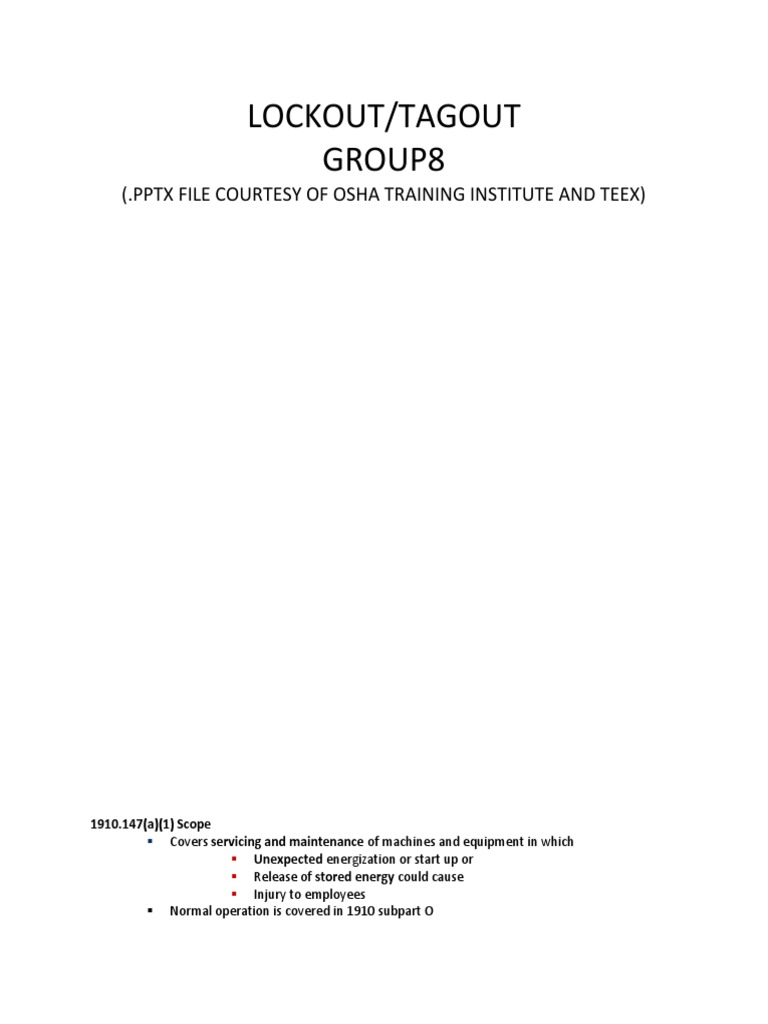 Group Lockout/Tagout Procedures Overview | PDF | Safety | Engineering