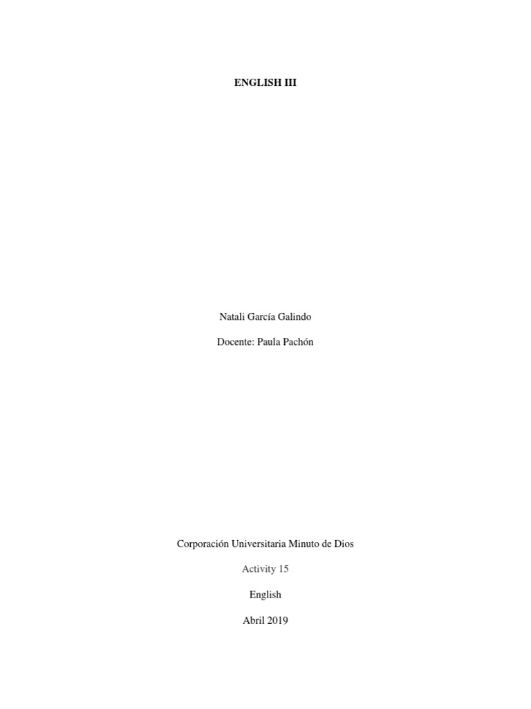 Activity 15 English III | PDF
