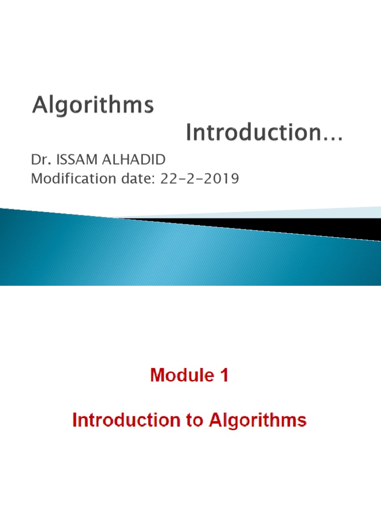 Algo Mod1 Introduction | PDF | Time Complexity | Algorithms