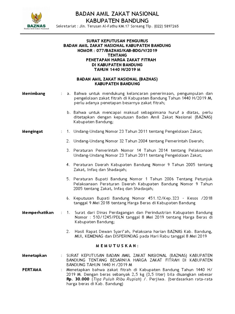 Peapan Harga Zakat Fitrah Docx