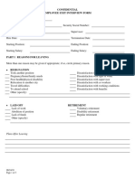 Employee Exit Interview Form Template PDF