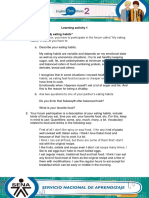 Learning Activity 1 Evidence: Forum "My Eating Habits"